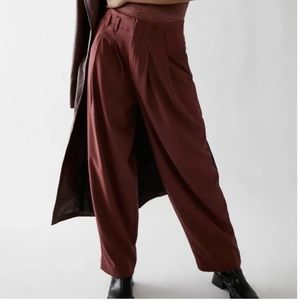 Free People Red Calla Tailored Trousers